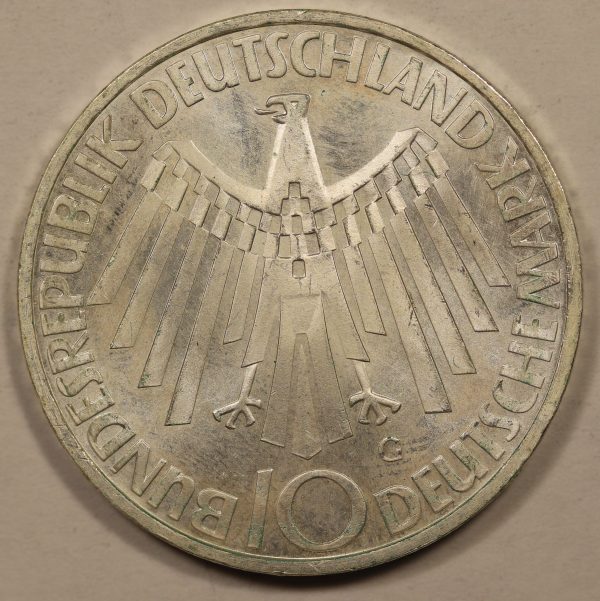 Germany 10 Mark 1972 Χαρτι Silver Coin GC887 - Image 2
