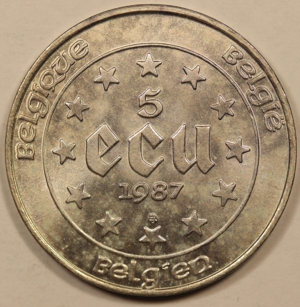 Belgium 5 Ecu 1987 Silver Coin GC889 - Image 2
