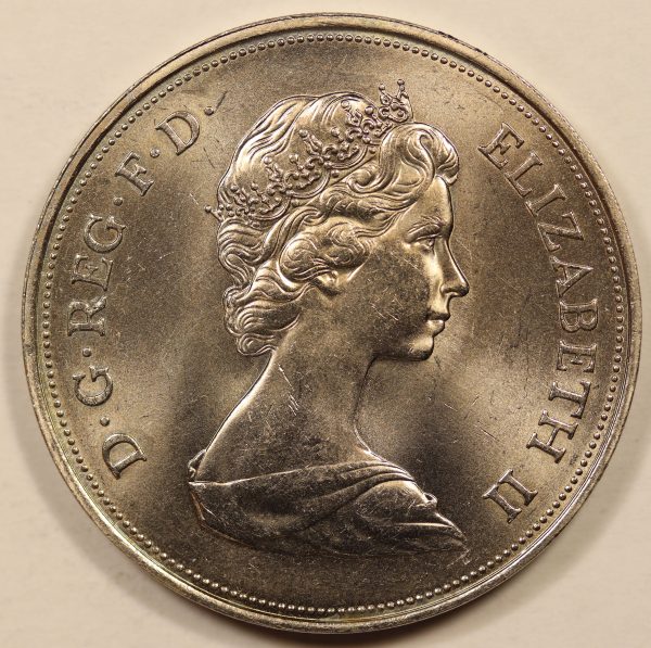 Wedding Anniversary 25p Crown Elizabeth II 1972 Coin GC890