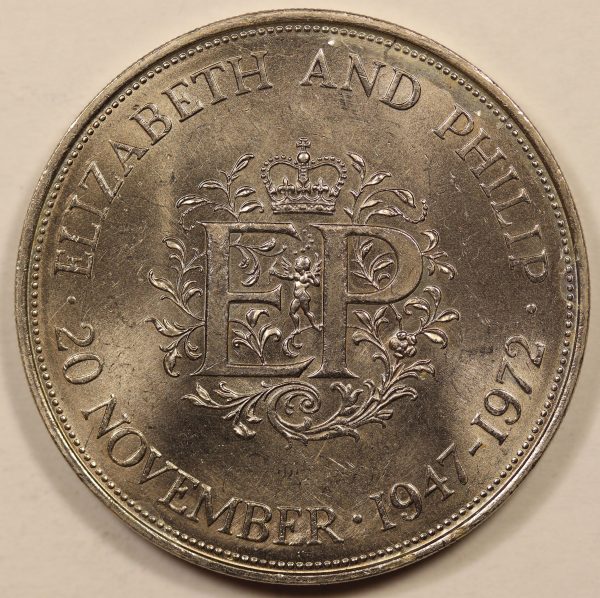 Wedding Anniversary 25p Crown Elizabeth II 1972 Coin GC890 - Image 2