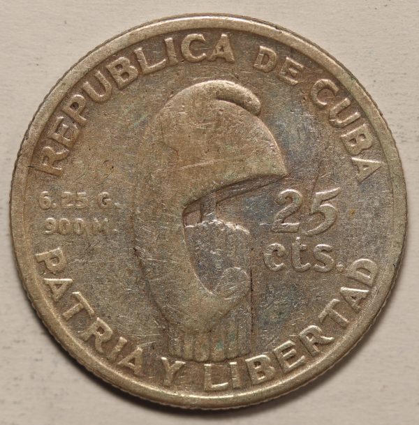 Cuba 25 Centavos 1953 Silver Coin GC855 - Image 2