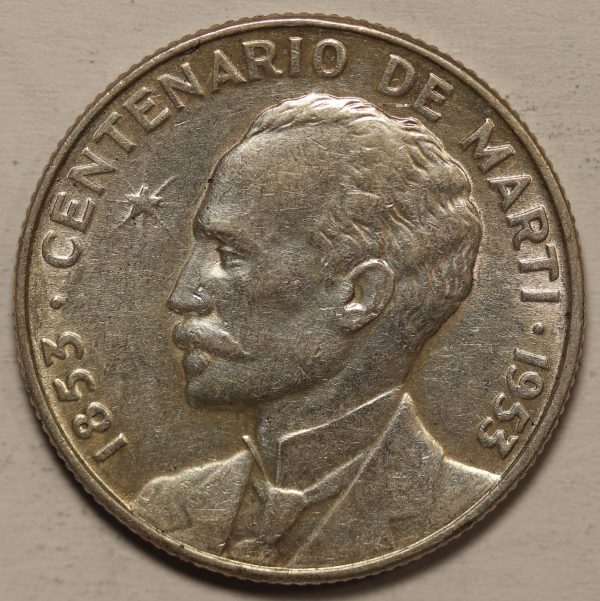 Cuba 25 Centavos 1953 Silver Coin GC856