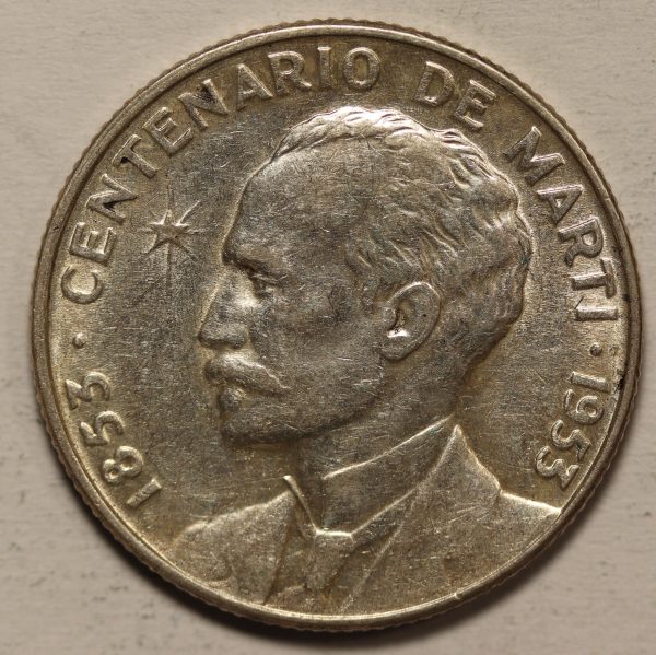 Cuba 25 Centavos 1953 Silver Coin GC858