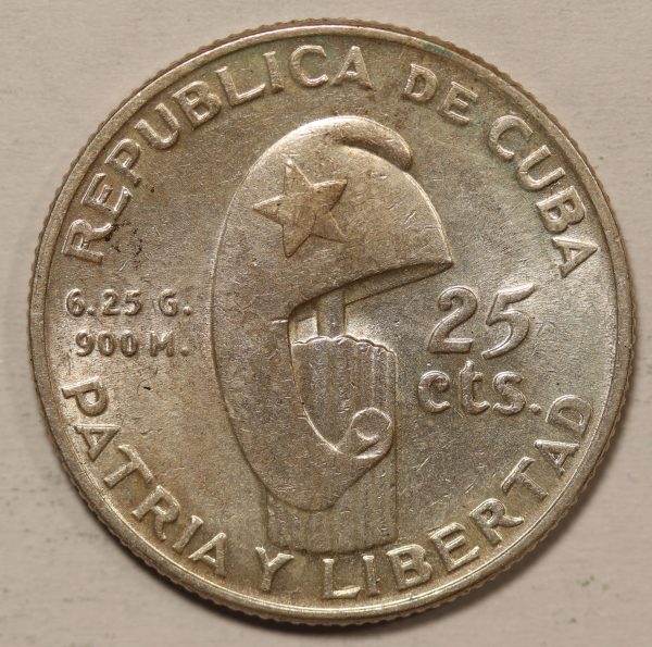 Cuba 25 Centavos 1953 Silver Coin GC859 - Image 2