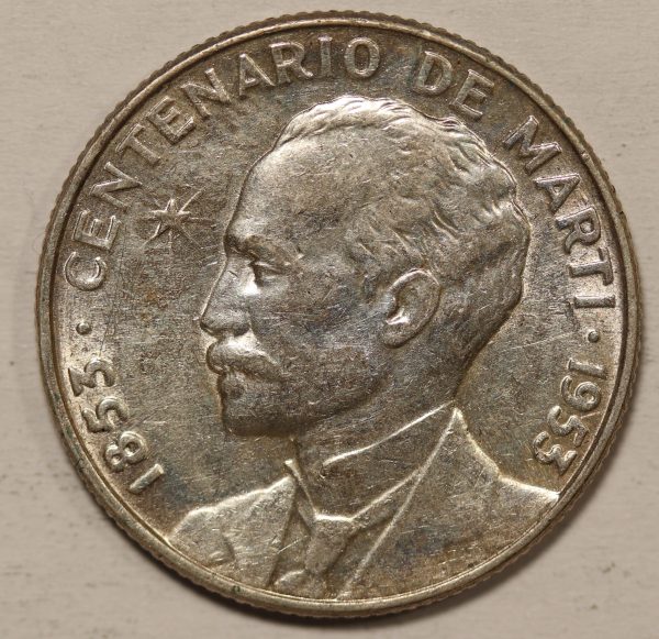 Cuba 25 Centavos 1953 Silver Coin GC860