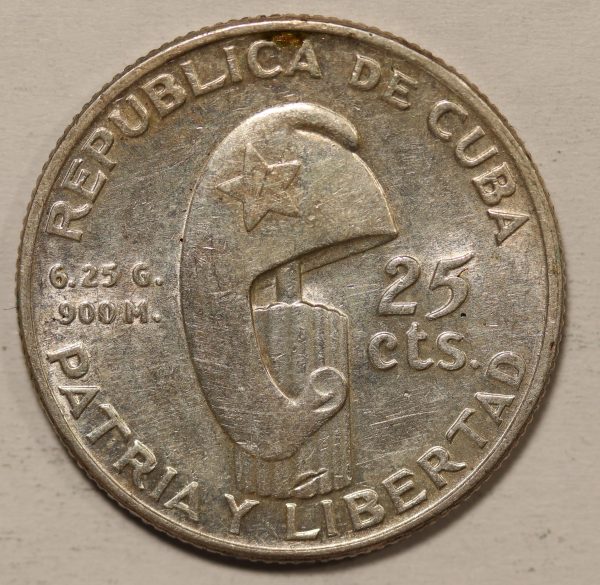 Cuba 25 Centavos 1953 Silver Coin GC860 - Image 2