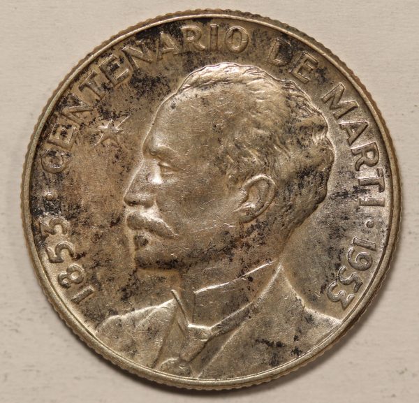 Cuba 25 Centavos 1953 Silver Coin GC862