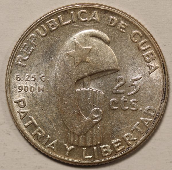 Cuba 25 Centavos 1953 Silver Coin GC862 - Image 2