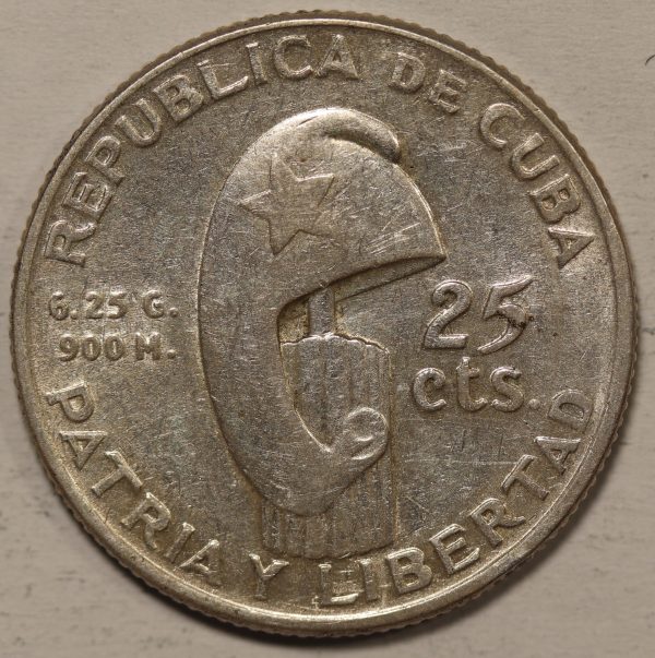 Cuba 25 Centavos 1953 Silver Coin GC863 - Image 2