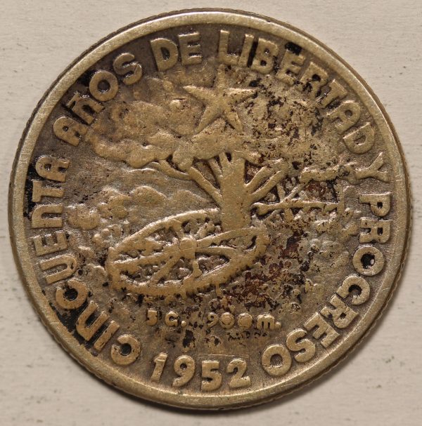 Cuba 20 Centavos 1952 Silver Coin GC864 - Image 2