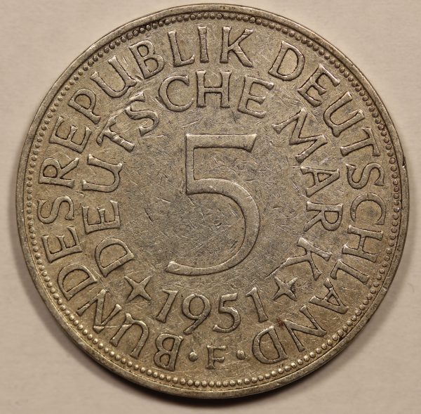 Germany 5 Mark 1951 Silver Coin GC868