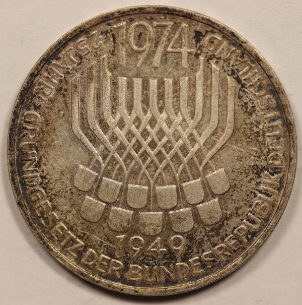 Germany 5 Mark 1974 Silver Coin GC876