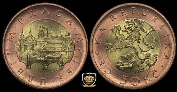 Czech republic 50 Korun Bi Metallic coin UNC 2021 PGC456