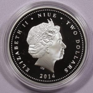 Alternative view of Μαύρος ρινόκερος 2014 PROOF. 1 oz PURE SILVER 999