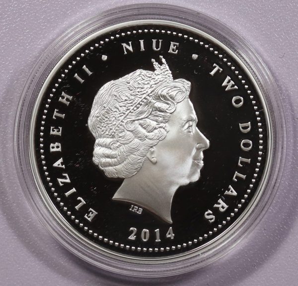 Μαύρος ρινόκερος 2014 PROOF. 1 oz PURE SILVER 999 - Image 2