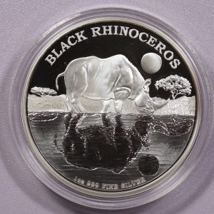 Μαύρος ρινόκερος 2014 PROOF. 1 oz PURE SILVER 999