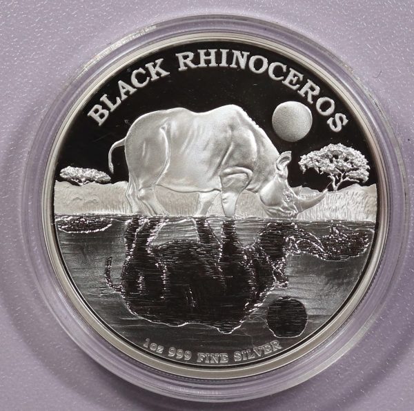 Μαύρος ρινόκερος 2014 PROOF. 1 oz PURE SILVER 999