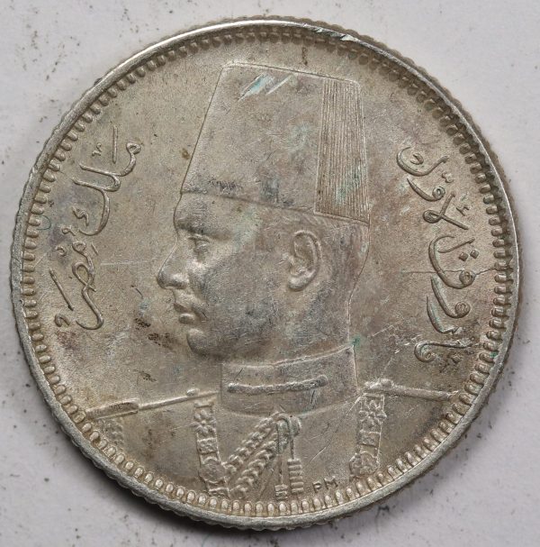 Egypt 2 Piastres 1937 Silver Coin GC959