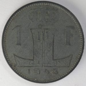 Alternative view of 1 Franc 1943 Belgium GC976