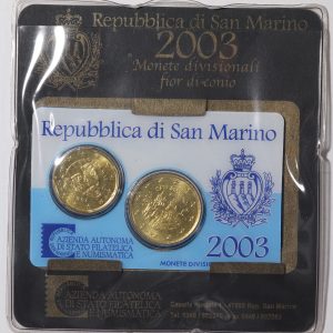 San Marino 2003 20/50 Cents UNC Pair Sealed Pack