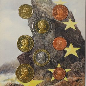 Alternative view of United Kingdom 2002 Set Euro Coins Pattern or Prototype