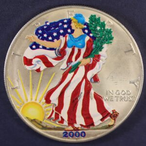 AMERICAN SILVER EAGLE 2000 COLORIZED 1oz fine silver 999