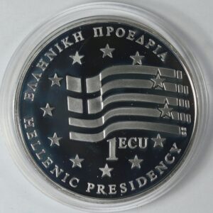 1 Ecu. Silver Proof Medal 1994 Τραπεζα Ελλαδος