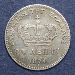 Alternative view of Greece 20 Lepta 1874 GC1064