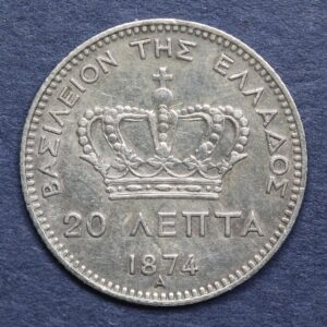 Alternative view of Greece 20 Lepta 1874 GC1066