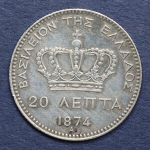 Alternative view of Greece 20 Lepta 1874 GC1069