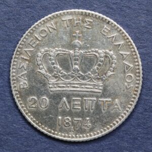 Alternative view of Greece 20 Lepta 1874 GC1070