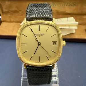 Longines 32mm κουρδιστό ρολόι μεταχειρισμένο, χρυσαφί, 1982