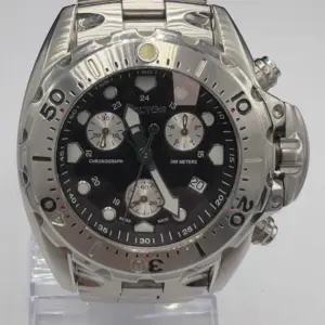 Sector 600 Quartz 46mm σαν καινούργιο, ανδρικό ρολόι μαύρο και ασημί