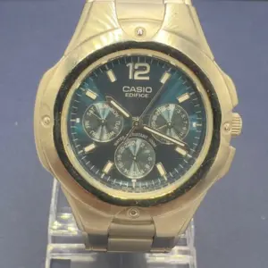 Casio Edifice Multifunction 40mm ρολόι μεταχειρισμένο, άσπρο και μπλε