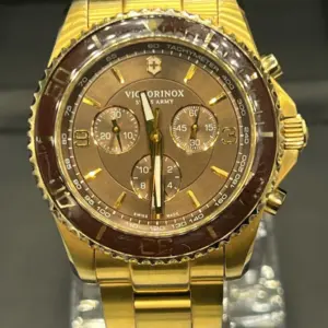Victorinox Maverick Swiss Army 44mm Chronograph μεταχειρισμένο, καφέ και χρυσαφί