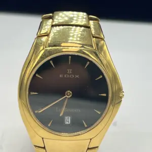Edox Les Belmonts Date unisex ρολόι σαν καινούργιο, μαύρο και χρυσαφί
