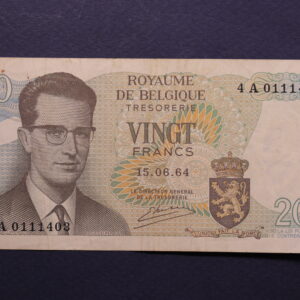 Belgium 20 Francs 1964 4A0111403 GB1158