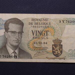 Belgium 20 Francs 1964 3Y7620644 GB1159