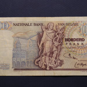 Alternative view of Belgium 100 Francs 1975 2231L1620 GB1162
