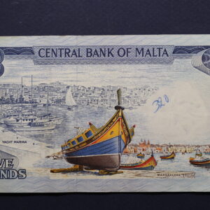 Alternative view of Malta 5 Liri 1973 B/11-318583 GB1167