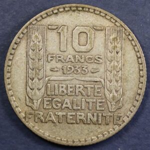 10 FRANCS 1933 SILVER GC1133