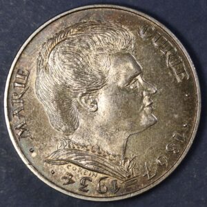 Alternative view of 100 FRANCS 1984 SILVER MARIE CURIE GC1144