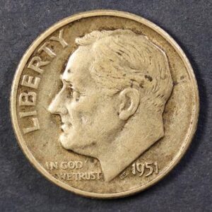 DIME 1951 SILVER GC1160