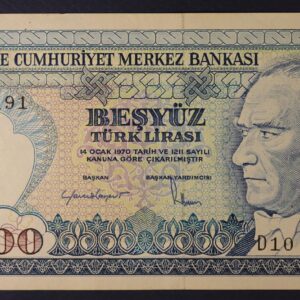 Turkey 500 Lirasi 1970 GB1210