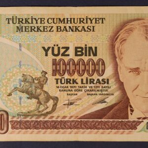 Turkey 100000 Lirasi 1970 GB1215