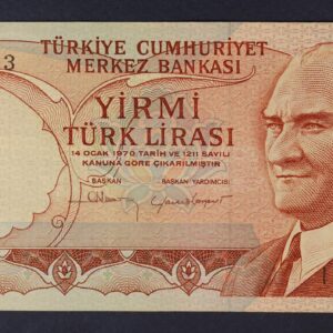 Turkey 20 Lirasi 1970 GB1216