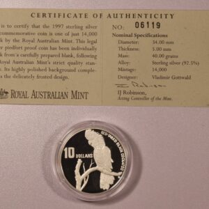Alternative view of 10$ Red-Tailed Black Cockatoo 1997 Proof