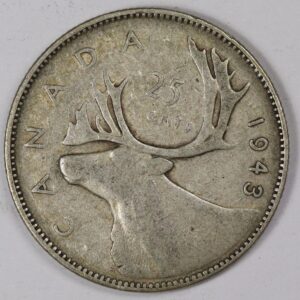 25 CENTS 1943 CANADA SILVER GC1212