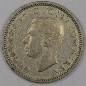 Alternative view of SIX PENCE 1942 SILVER GC1225