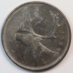25 CENTS 1966 CANADA SILVER GC1257